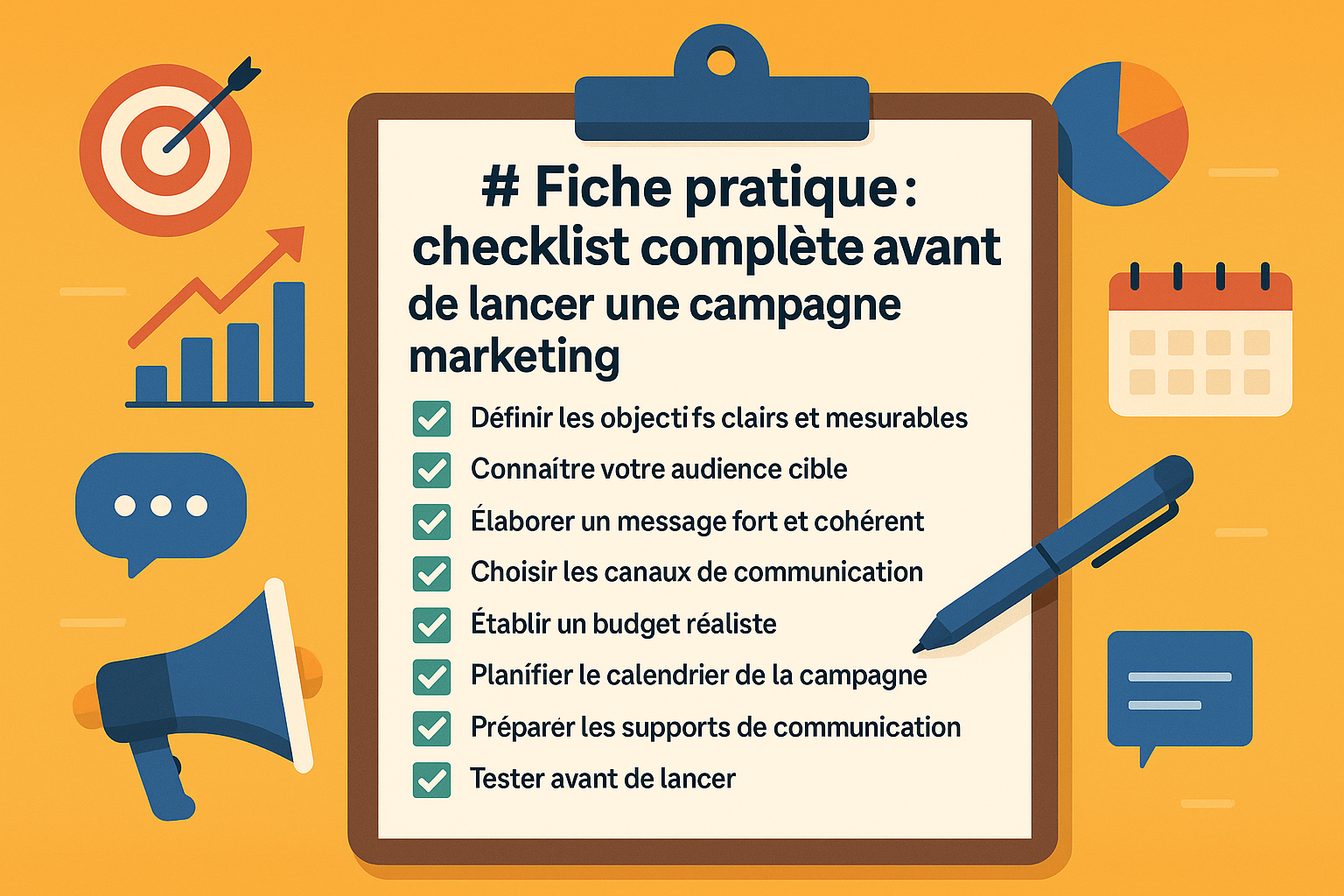 Fiche pratique : checklist complète avant de lancer une campagne marketing